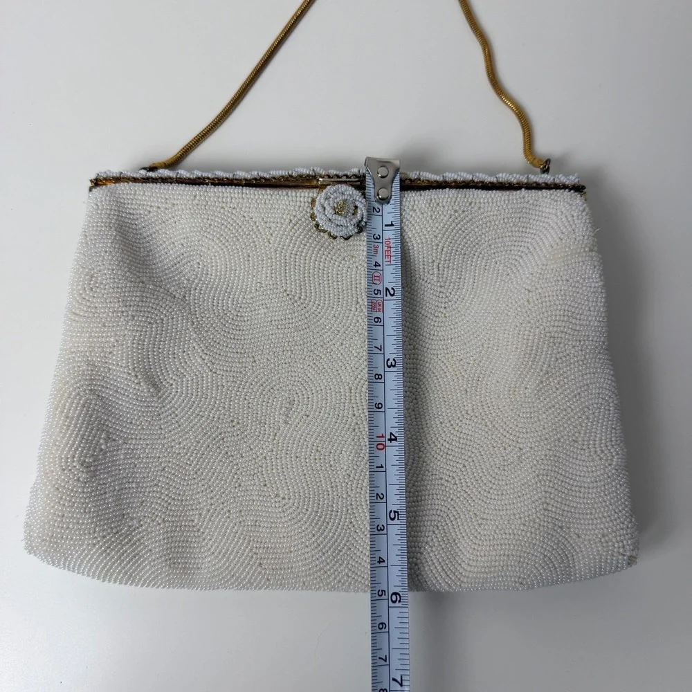 Vintage Beaded Evening Bag Made in‎ France Marshall Field Bridal Purse
